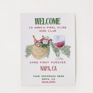 Napa Bachelorette Invitation Digital Download Wine Bachelorette Party Invite Napa California Bachelorette Printable Wine Club Bachelorette