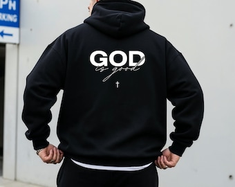 Minimalist Christian Hoodie, God Is Good Faith Statement, Unisex Sweatshirt
