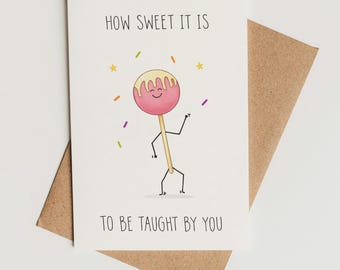 Teacher Appreciation Card Printable – Sweet Teacher Card, Instant Download