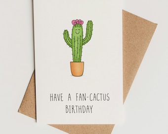 Funny Birthday Card Printable – Cactus Pun Card, Instant Download