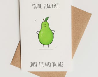 Encouragement Card Printable – Pear Pun Card, Instant Download