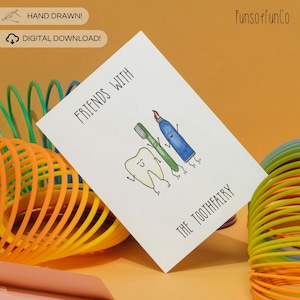 Carte dentaire imprimable fée des dents - carte imprimable - dessinée à la main - cadeau pour lui - cadeau pour elle - modèle modifiable
