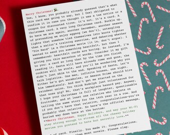 Ridiculously Long Funny Christmas Card – Hilariously Long Holiday Greeting, Printable Digital Download