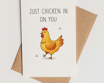 Funny Greeting Card Printable – Chicken Pun Card, Instant Download