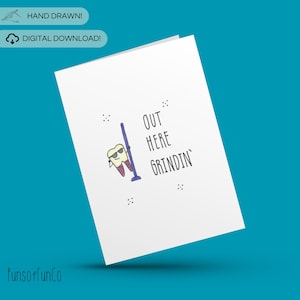 Printable Grinding Tooth Dentistry Card - Printable Card - Hand Drawn - Gift For Him - Gift For Her - Editable Template