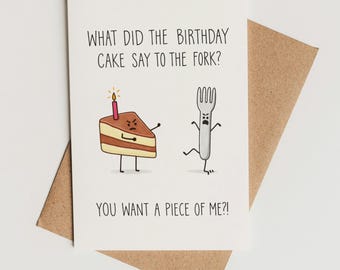 Funny Birthday Card Printable – Cake Pun Card, Instant Download