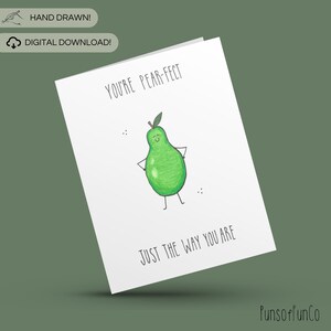 Biglietto d'auguri stampabile con pera - Biglietto stampabile - Disegnato a mano - Regalo per lui - Regalo per lei - Modello modificabile