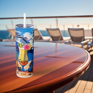 Life is Better on a Cruise Skinny Tumbler with Straw, 20oz, Custom Cruise Cup, Personalized Insulated Tumbler, Vacation Travel Gift, Cruise