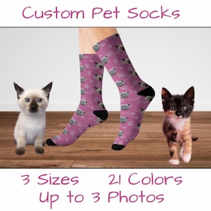 Personalized cat socks for cat lovers, Custom socks with cat print, Cat lover socks, Custom socks with cat pictures, socks with cat picture