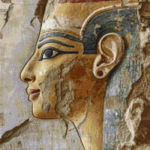 Egyptian Queen Cross Stitch Pattern | Ancient Tomb Wall Art | Digital Download | Historical Needlepoint | History Lovers Gift
