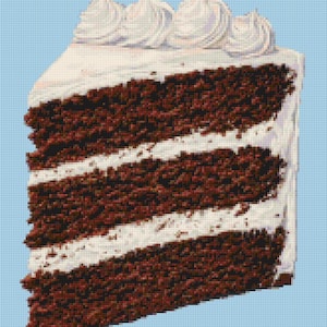 Padrão de ponto cruz para bolo de chocolate: bordado de sobremesa (download digital)