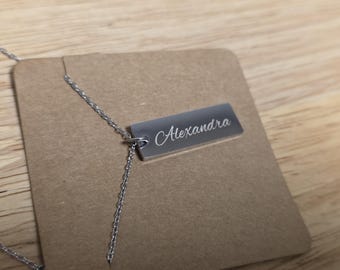 Custom Engraved Pendant Necklace