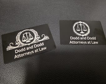 Metal Business Cards - Laser Cut and Engraved