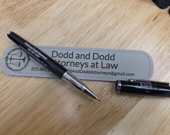 Customized Ballpoint Pen With Leatherette Holder