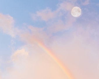 Rainbow Moon -  Costa Rica photography, sunrise print, sunrise wall art photography, rainbow moon sunrise wall art, Rainbow photo