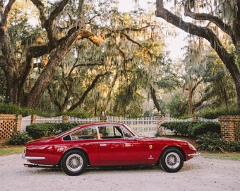 Lowcountry Ferrari 365 - Savannah Georgia photo, Ferrari print, Ferrari art, Classic Ferrari photo, Lowcountry art, Lowcountry car print