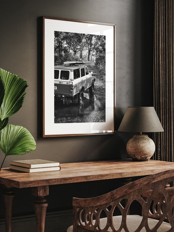 Surf Cruiser - Vintage Toyota Land Cruiser Black and White Surf