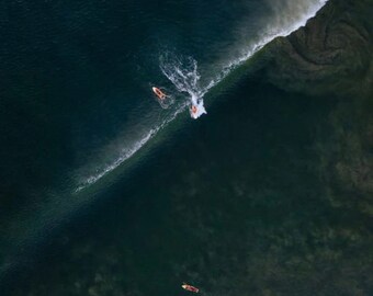 Buy A Ticket, Catch A Wave, Never Look Back - aerial surf print, surf nursery, surf shack, surfing art, Costa Rica surf photo, surf room art