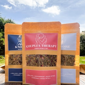 Couples Therapy Herbal Tea Mix (25g) - Libido Enhancing - Mullein - Peppermint - Blue Lotus - Damiana - Rose Petal -
