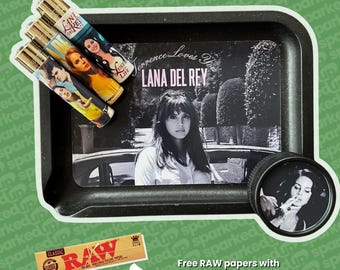 Lana Del Rey Themed Lighter, Grinder & Rolling Tray Bundle