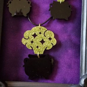 Witches Cauldron Necklace and Earring Set.