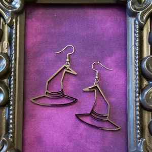 Laser Cut Witch&#39;s Hat Earrings
