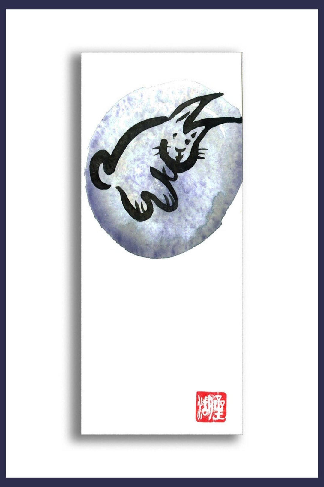 Lunar Rabbit Ink Rabbit in the Moon-year of the Rabbit Chinese New Year Zodiac, Original ...