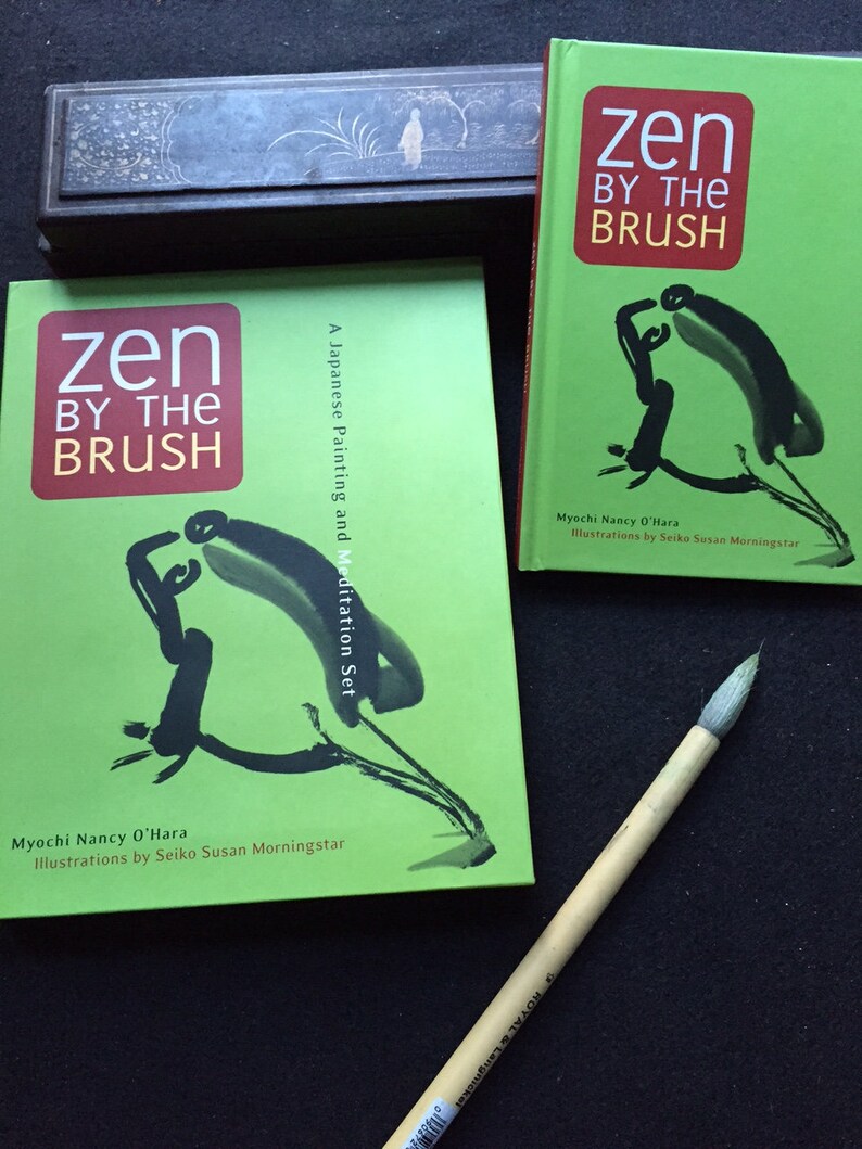 Zen Brush Buddha Monk Meditation Fine Art Sumi Ink Painting Buddha Meditating Brush Painting