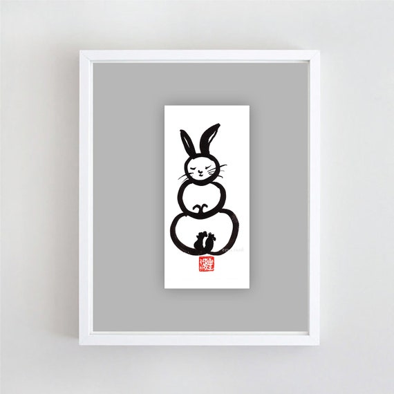 Chinese Art Rabbit Moon