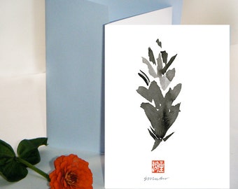 Pine Cones - Zen greeting cards,  Zen Painting with Haiku, japanese style, thank you cards, condolence card, sympathy card