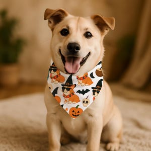 Summerween Dog Bandana: Tropical Halloween Pet Scarf