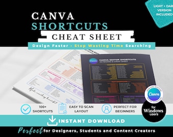 Canva Shortcuts Cheat Sheet – 100+ Windows Pro Commands, Digital Productivity Guide for Marketing Managers & Design Agencies