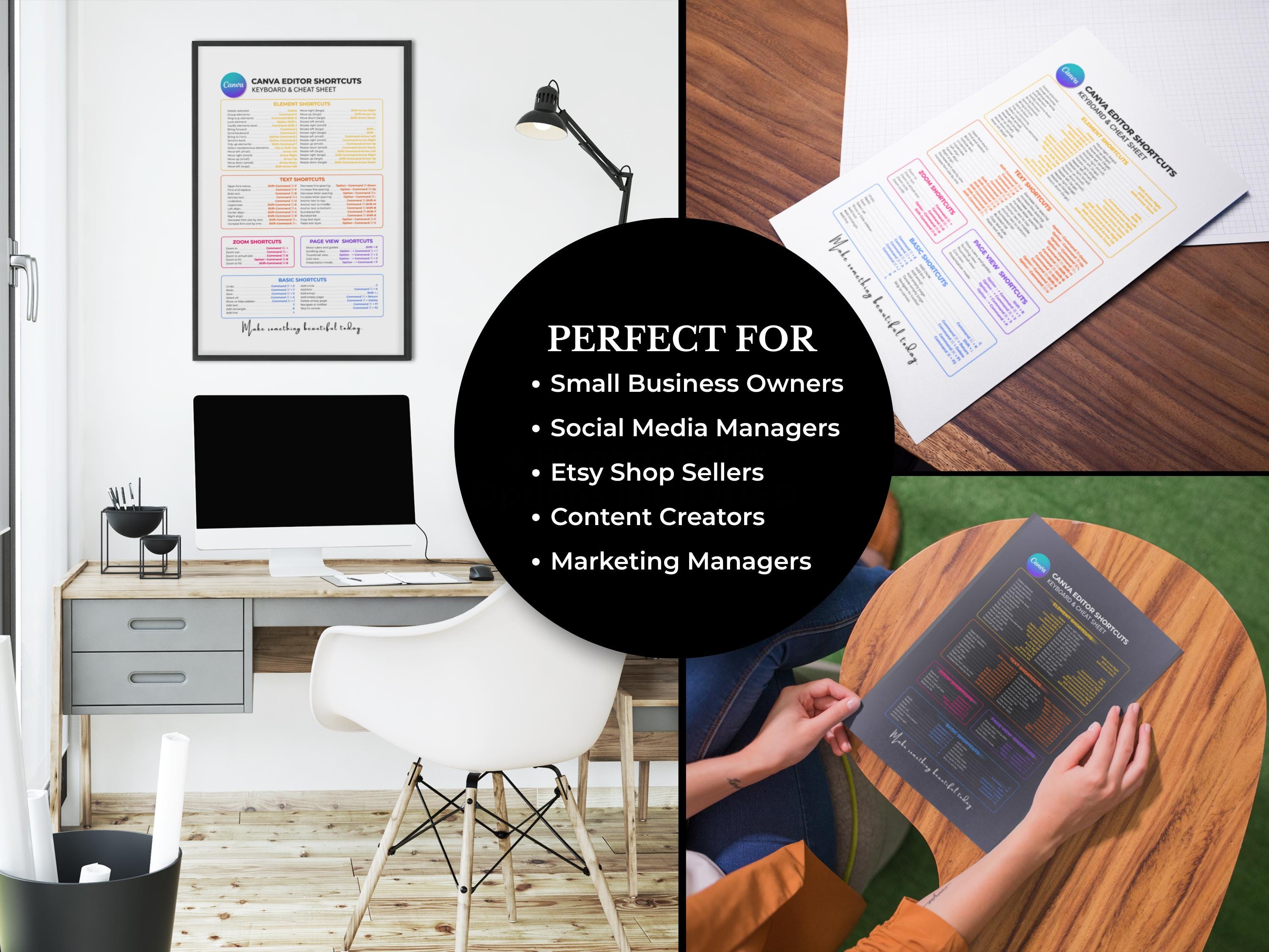Canva Shortcuts Cheat Sheet – 100+ Windows Pro Commands, Digital ...