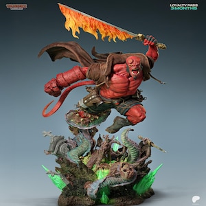 Resin Collectible Figurine - HellBoy - Comic Book Character - Carefully Hand Painted - Made to Order, 3D Printed.