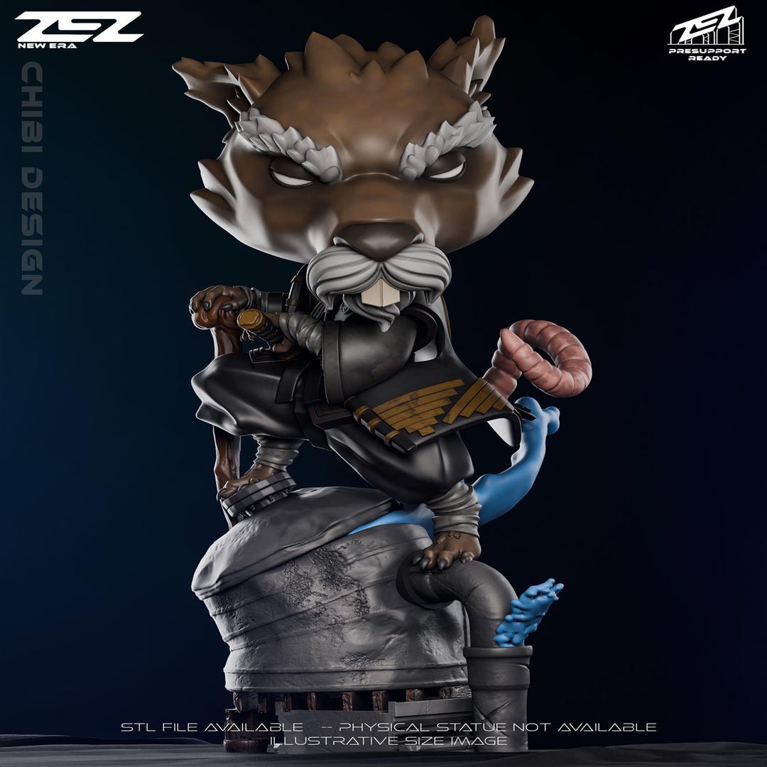 Resin Collectible Figurine - Chibi Splinter - Comic Book Character ...