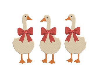 Dummer Gans, Mama Gans mit Baby, Maschinenstickerei, Weihnachtsgans, gehören 4 Größen, Sofortdownload