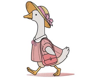 Silly Goose Embroidery Design, Mama Goose Machine Embroidery, Include 4 Sizes, Download Instant