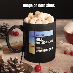 Sci-Fi Hot Chocolate Mug, LCARS Style Coffee Mug, Milk Hot Chocolate Marshmelon Mug, Funny Nerd Mug, Geek Gift for Sci Fi Fans, IYKYK