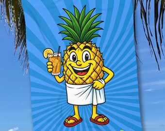 Pineapple Beach Towel, Quick-Dry Pool Towel for Men