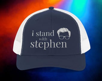 I Stand With Stephen Embroidered Trucker Hat, Patriotic Snapback