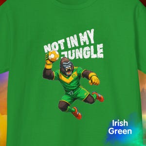 Kids Brute Force Soccer Gorilla Goalie Shirt, Fierce Graphic Tee, Extreme Goalkeeper Art, Futbol Apparel, Beast Mode Sports T-Shirt