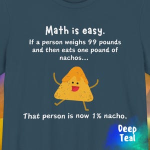 Funny Nacho Math Shirt for Snack Lovers - 1% Nacho Joke Tee for Teens & Adults, Cool Food Pun T-Shirt, Hilarious Gift Idea for Him or Her