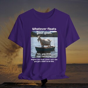 Camiseta divertida de cabra - Lo que a tu cabra le guste - Camiseta con juego de palabras único sobre animales - Regalo para amantes de las cabras - Camiseta de animales de granja - Camiseta unisex Bella+Canvas 3001 Team Purple
