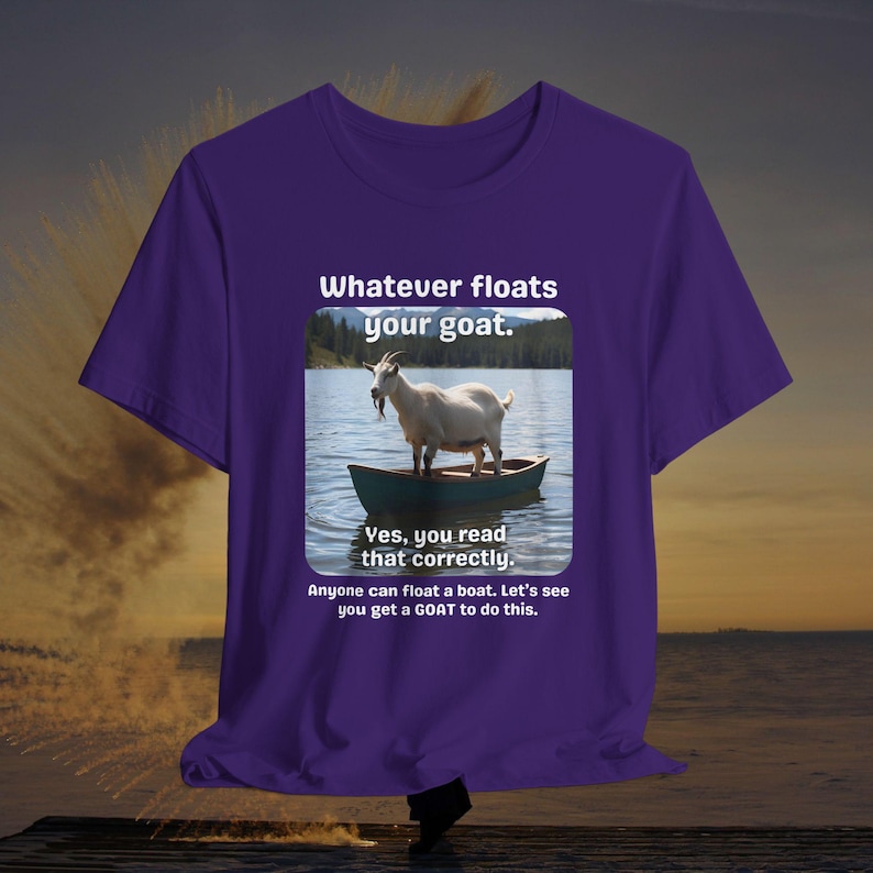 Camiseta divertida de cabra - Lo que a tu cabra le guste - Camiseta con juego de palabras único sobre animales - Regalo para amantes de las cabras - Camiseta de animales de granja - Camiseta unisex Bella+Canvas 3001 Team Purple