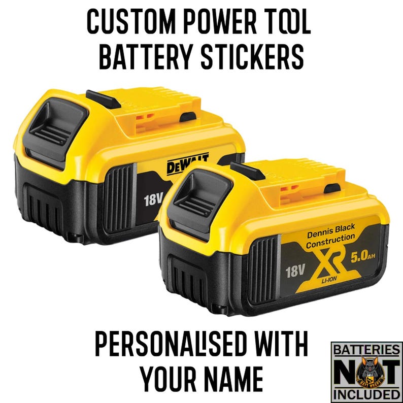 Dewalt 18v XR Powerstack 5ah Custom Battery Stickers - Personalised ...