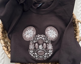 Sweat brodé souris Talavera : pull Mexican Art Trip