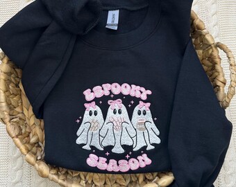 Sweat-shirt brodé Espooky Season : fantômes de Talavera, Pan Dulce et café