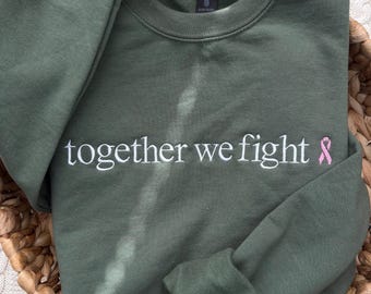 Sweat-shirt de sensibilisation au cancer brodé : couleurs du ruban, police de caractères personnalisée