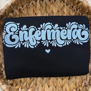 Enfermera Embroidered Sweatshirt: Talavera Design, Mexican Nurse Gift immagine 4