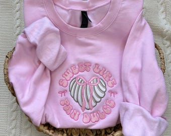 Sweat-shirt brodé Concha : motif pain mexicain sucré